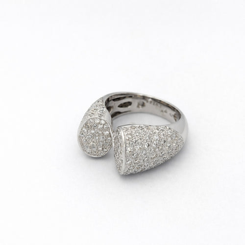 Bague 53 Bague ouverte en or blanc 18 carats et diamants 58 Facettes 28797