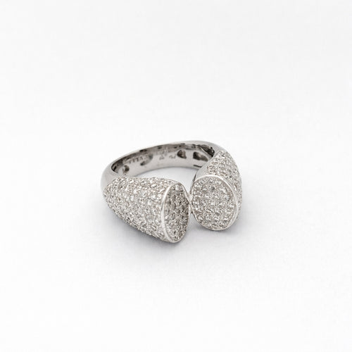 Bague 53 Bague ouverte en or blanc 18 carats et diamants 58 Facettes 28797