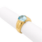 Bague 49 Bague en or jaune 18 carats et topaze bleue 58 Facettes 29045
