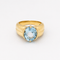 Bague 49 Bague en or jaune 18 carats et topaze bleue 58 Facettes 29045