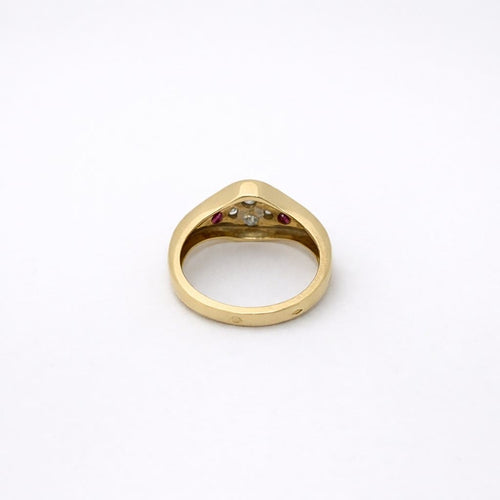 Bague 50 Bague en or jaune 18 carats, diamants et rubis 58 Facettes 29011