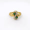 Bague 53 Toi et Moi - Bague en or jaune, émeraudes et diamants 58 Facettes 29047