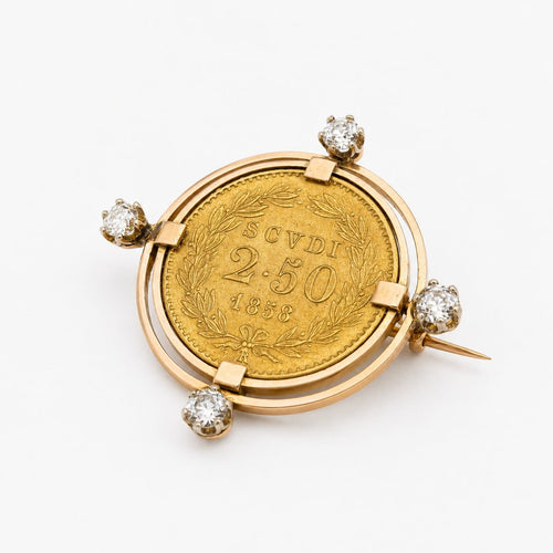 Broche Broche en or jaune 18 carats et diamants 58 Facettes 29049