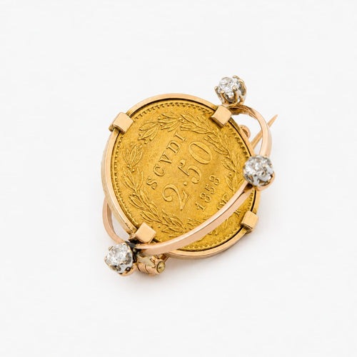 Broche Broche en or jaune 18 carats et diamants 58 Facettes 29049