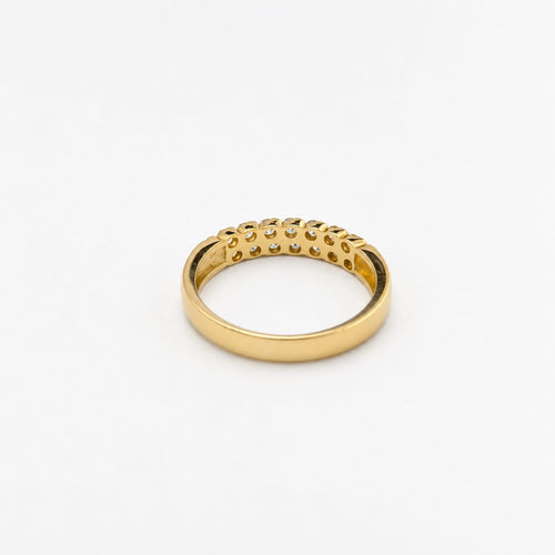 Bague 53 Demi-alliance en or jaune 18 carats et diamants 58 Facettes 29035