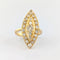 Bague 48 Marquise - Bague Art déco en or jaune et diamants 58 Facettes 29588