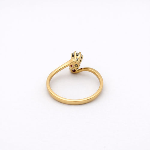 Bague 58 Toi & Moi - Bague en or jaune, diamant et rubis 58 Facettes 29693