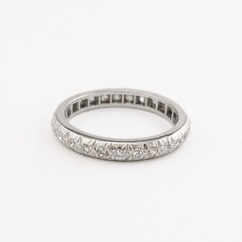 Bague 54 Alliance en or blanc 18 carats et diamants 58 Facettes 29791