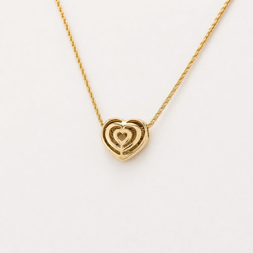 Collier Collier cœur en or jaune et diamants 58 Facettes 29705