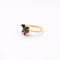 Bague 53 Bague florale en or jaune 18 carats, émeraude, rubis, saphirs et diamants 58 Facettes 29575