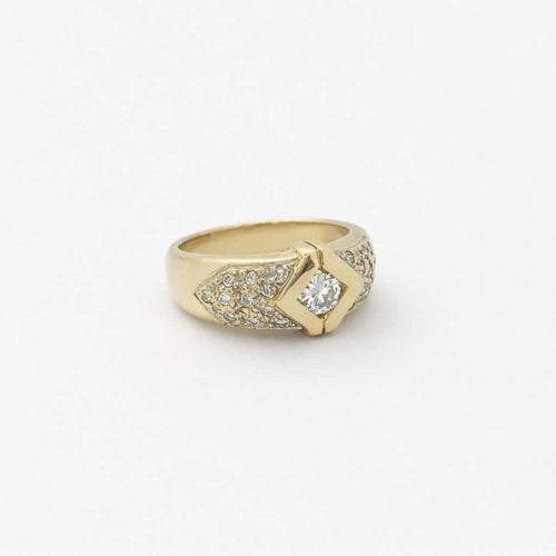 Bague 53 Bague en or jaune 18 carats et diamants 58 Facettes 30142