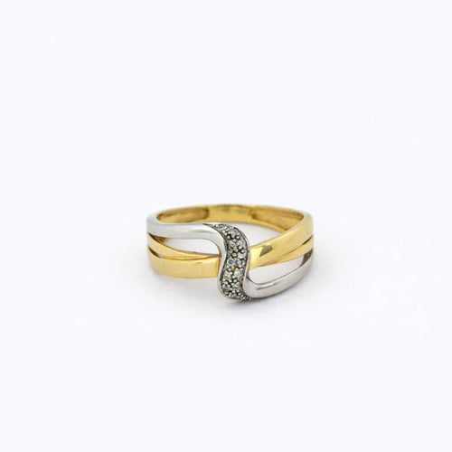 Bague 52 Bague en or jaune et blanc 18 carats et diamants 58 Facettes 30083