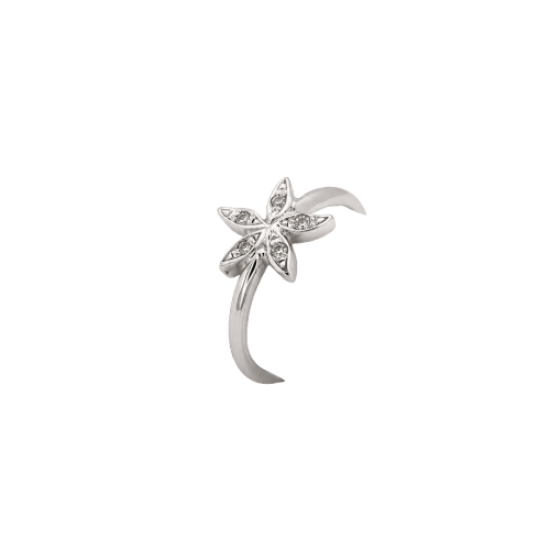 Bague 48 Bague fleur en or blanc et diamants 58 Facettes 30091