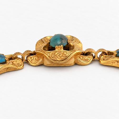 Bracelet Bracelet en or jaune 18 carats et turquoises 58 Facettes 27765