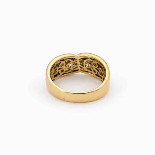 Bague 55 Bague pavée en or jaune et or blanc 18 carats, diamants 58 Facettes 29872