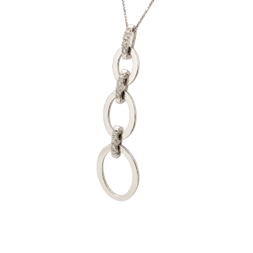 Collier Collier maillons ovales en or blanc et diamants 58 Facettes 30441