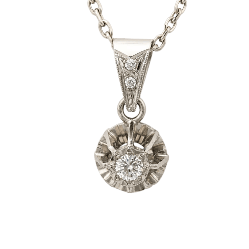Collier Collier pendentif en or blanc et diamants 58 Facettes 30614