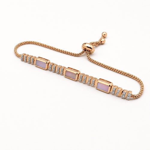 Bracelet Bracelet en or rose, diamants et nacre 58 Facettes 30456