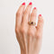 Bague 52 Bague florale en or jaune, diamants et rubis 58 Facettes 30483