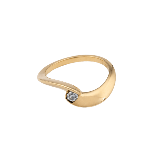 Bague 54 Garel - Bague solitaire en or jaune et diamant 58 Facettes 30885