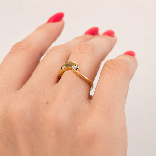 Bague 54 Garel - Bague solitaire en or jaune et diamant 58 Facettes 30885