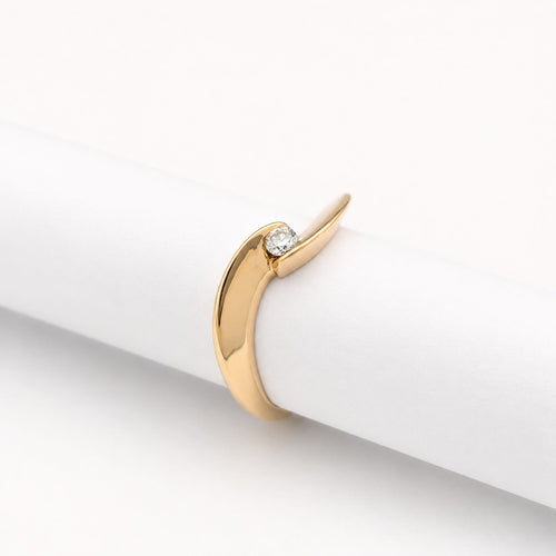 Bague 54 Garel - Bague solitaire en or jaune et diamant 58 Facettes 30885