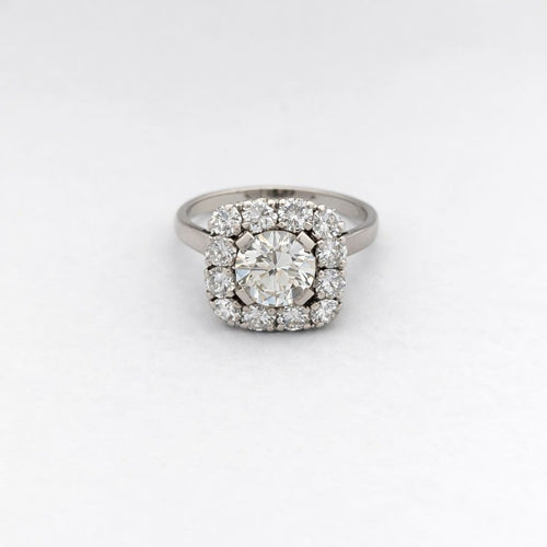 Bague 59 Bague Pompadour en or blanc, platine et diamants 58 Facettes 30884