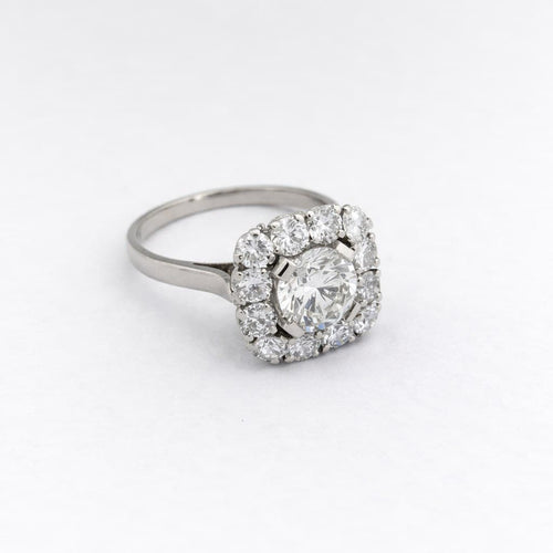 Bague 59 Bague Pompadour en or blanc, platine et diamants 58 Facettes 30884