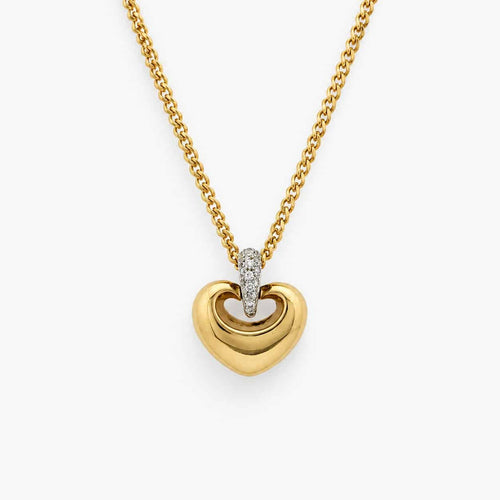 Collier Collier cœur en or jaune et diamants 58 Facettes 30893