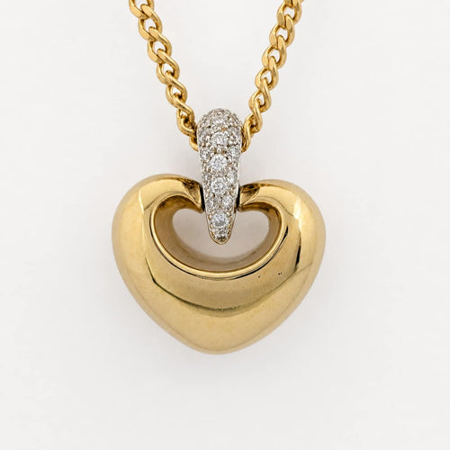 Collier Collier cœur en or jaune et diamants 58 Facettes 30893