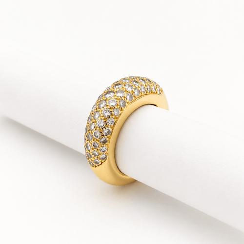 Bague 51 Bague jonc pavée en or jaune et diamants 58 Facettes 31130