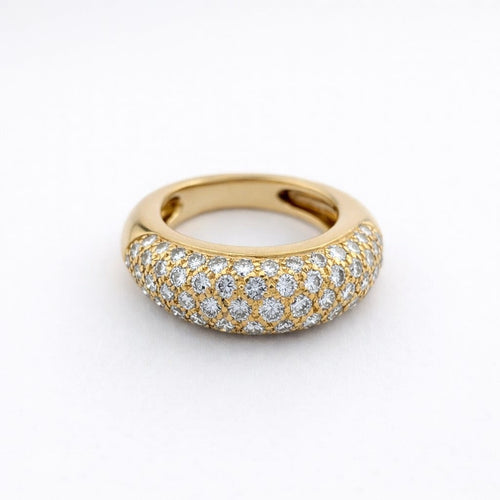 Bague 51 Bague jonc pavée en or jaune et diamants 58 Facettes 31130