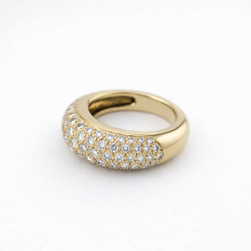 Bague 51 Bague jonc pavée en or jaune et diamants 58 Facettes 31130