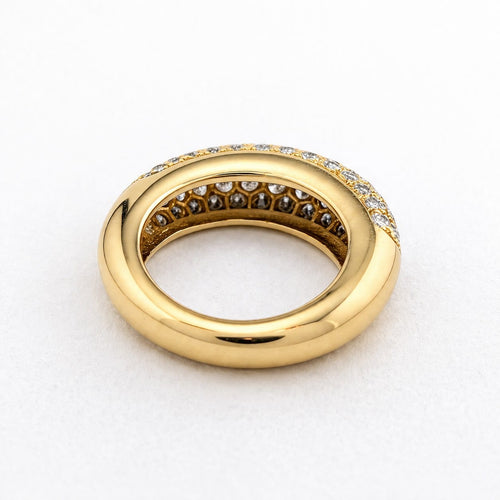 Bague 51 Bague jonc pavée en or jaune et diamants 58 Facettes 31130
