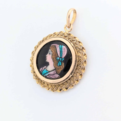 Pendentif Pendentif en or jaune et émail 58 Facettes 31222