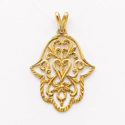 Pendentif Pendentif Main de Fatma en or jaune 18 carats 58 Facettes 31898