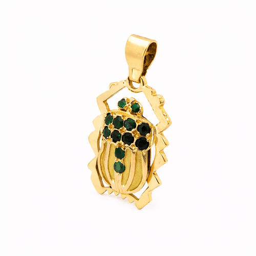 Pendentif Pendentif scarabée en or jaune et émeraudes 58 Facettes 31188