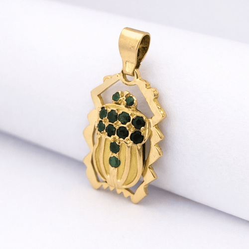 Pendentif Pendentif scarabée en or jaune et émeraudes 58 Facettes 31188
