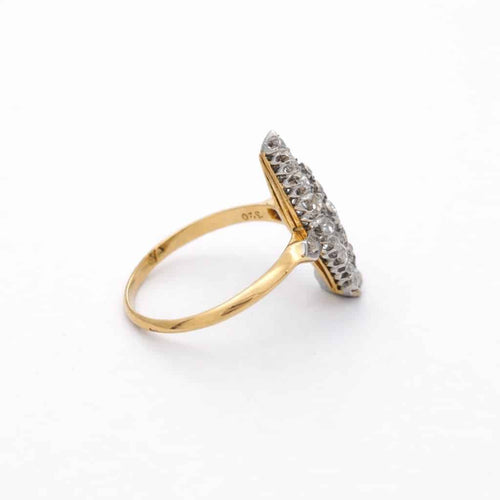 Bague 53 Bague marquise en or jaune, or blanc et diamants 58 Facettes 32190