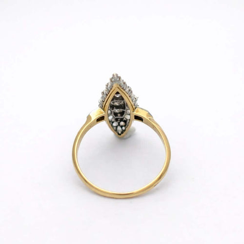 Bague 53 Bague marquise en or jaune, or blanc et diamants 58 Facettes 32190
