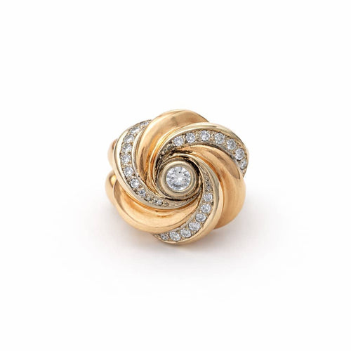 Bague 54 Bague Tourbillon en or jaune, or blanc et diamants 58 Facettes 32272