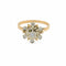 Bague 56 Bague fleur en or jaune 18 carats et diamants 58 Facettes 32701