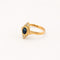 Bague 53 Bague marquise en or jaune, saphir et diamants 58 Facettes 32638