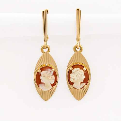 Boucles d'oreilles Boucles d’oreilles en or jaune 18 carats et camées 58 Facettes 32305