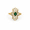 Bague 53 Bague en or jaune avec émeraude et diamants 58 Facettes 32693
