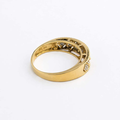 Bague 58 Bague demi-alliance en or jaune 18 carats et diamants 58 Facettes 32619