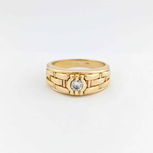 Bague 53 Bague bandeau en or jaune 18 carats et diamant 58 Facettes 32399