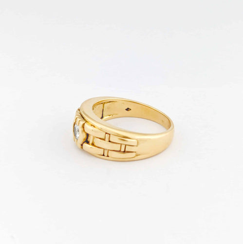 Bague 53 Bague bandeau en or jaune 18 carats et diamant 58 Facettes 32399