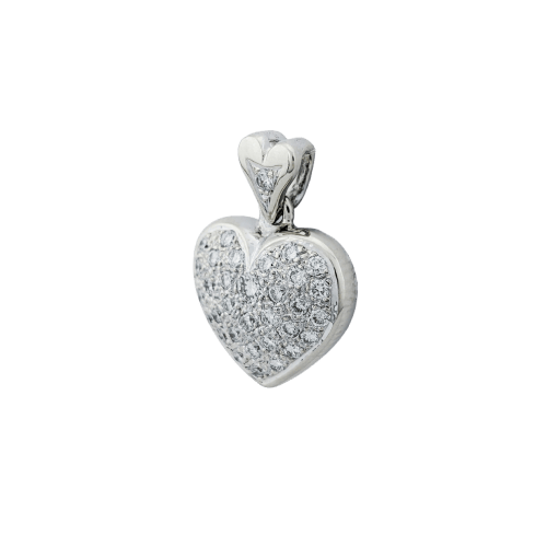 Pendentif Pendentif Cœurs en or blanc et diamants 58 Facettes 33375