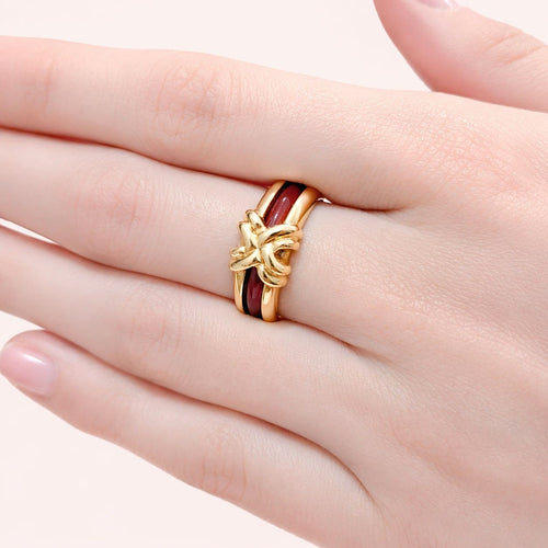 Bague 55 Sylvie Lambert - Bague modulable en or jaune et résine multicolore 58 Facettes 32270